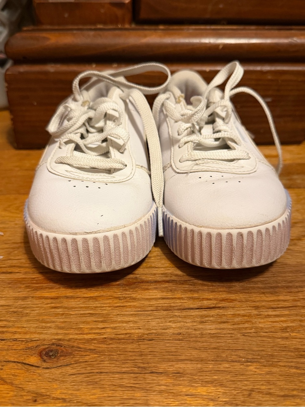 Puma White Lace-Up Platform Sneakers